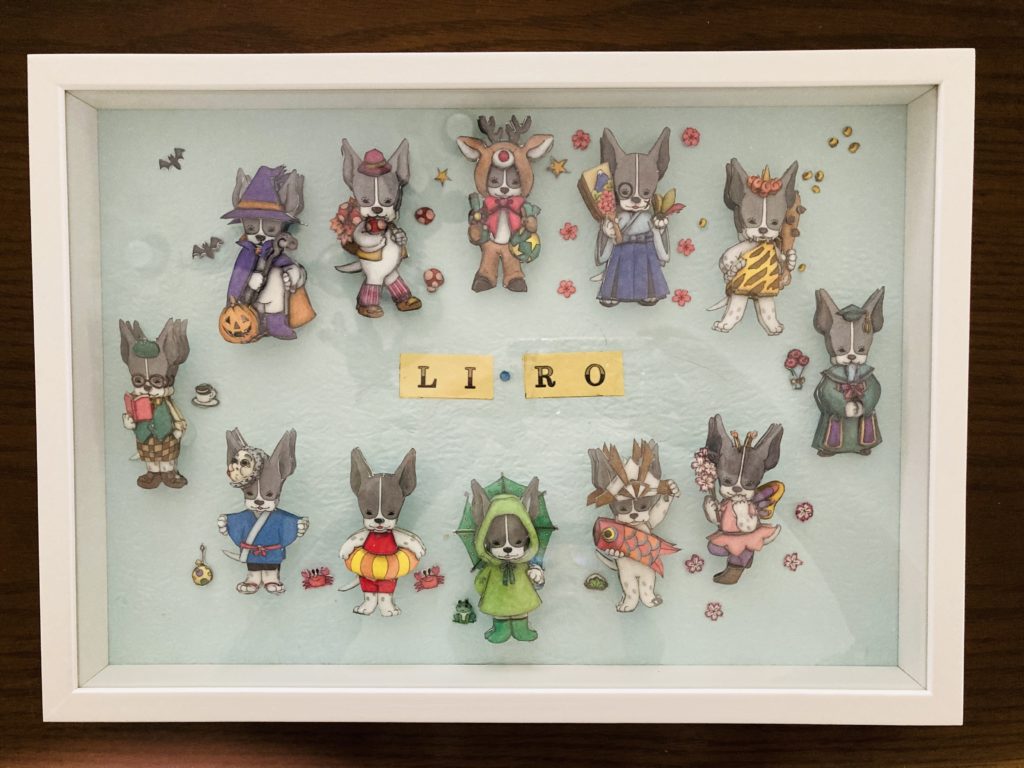 リロちゃんの12か月のシャドーボックス作品