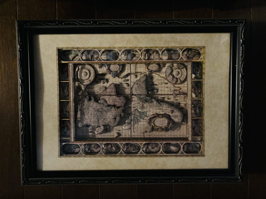 「世界地図」のシャドーボックス作品