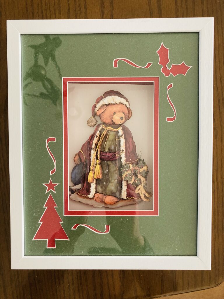 「クマのクリスマス」のシャドーボックス作品