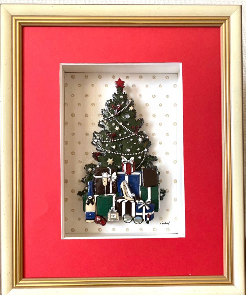 「クリスマスツリー」のシャドーボックス作品