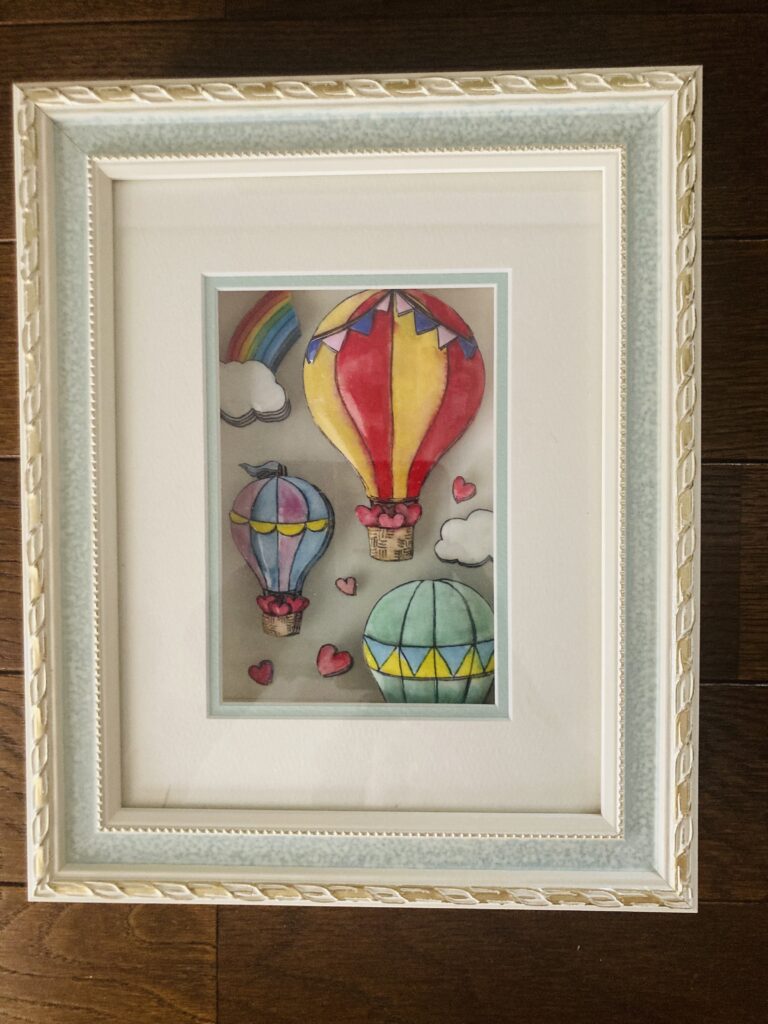 「気球」のシャドーボックス作品