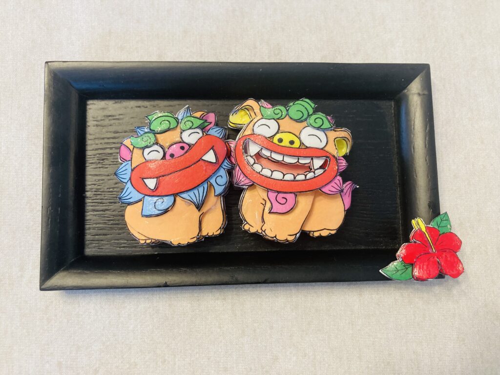 「シーサー」のシャドーボックス作品