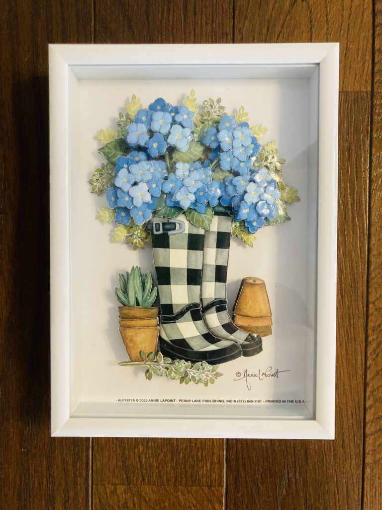 「紫陽花」のシャドーボックス作品
