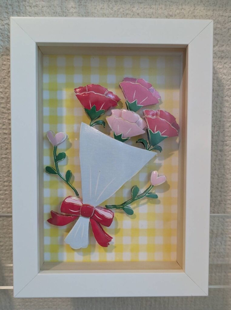 「カーネーション」のシャドーボックス作品