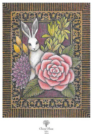 Flower & Rabbit(D額用) 6×8inch5枚入り説明書付 1600円